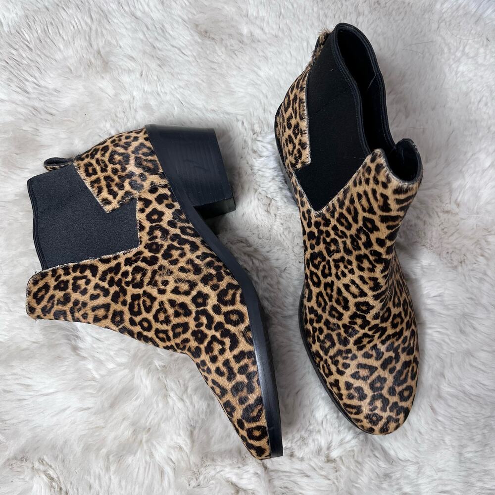 Cole Haan Gia Chelsea Animal Print Haircalf Ankle Bootie Size 7